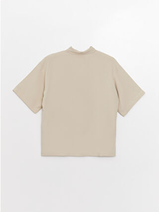 LCW Vision Düz Oversize Keten Karışımlı Kadın Gömlek -S3HE63Z8-V93