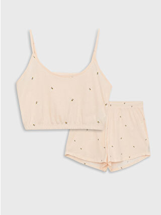 Uçuk Pembe Baskılı