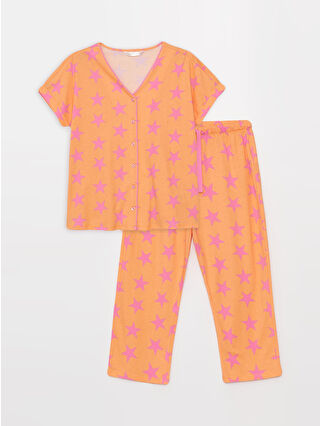 Açık Turuncu Baskılı