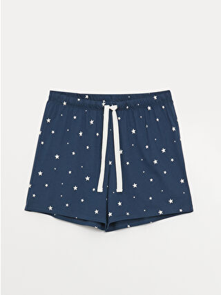 Canlı Lacivert Baskılı