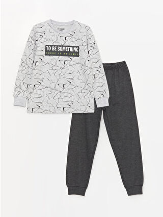 Grey Melange Printed