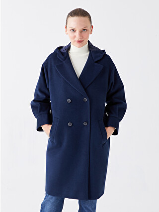 LCW Modest Kapüşonlu Oversize Kadın Kaşe Kaban - W3BD60Z8-SUP | LC