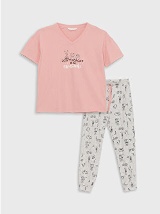 Grey Melange Printed