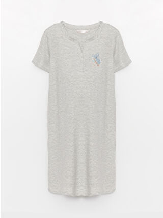 Grey Melange Printed