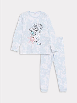 لون أزرق باهت مطبوع