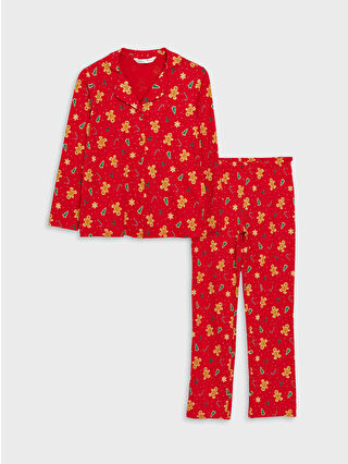 Bright Red Printed