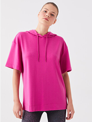 XSIDE ACTIVE Düz Kısa Kollu Kadın Hoodie - W3BT54Z8-H8T | LC Waikiki