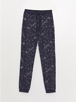 Koyu Lacivert Baskılı