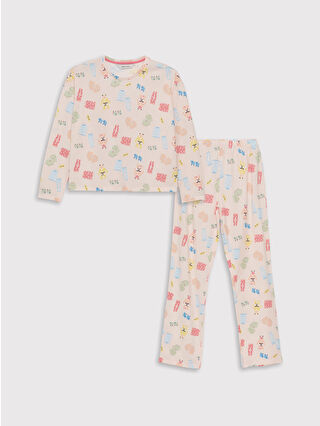 Açık Pembe Baskılı