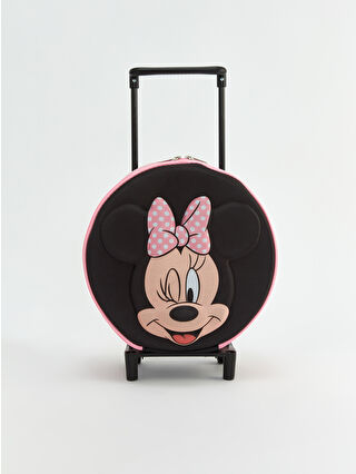 LC Waikiki Siyah Minnie Mouse Baskılı Kız Çocuk Çekçekli Çanta