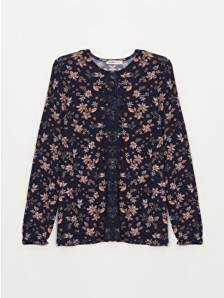 لون كحلي ساطع مطبوع