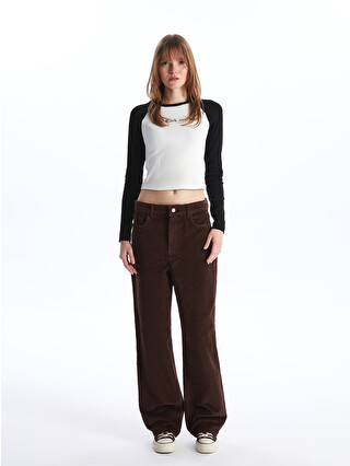 XSIDE Dar Fit Düz Kadife Kadın Pantolon - W3CO31Z8-VD0 | LC Waikiki