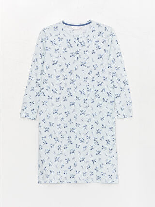 Açık Mavi Baskılı