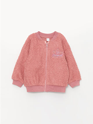 LC Waikiki Pembe Kız Bebek Fermuarlı Sweatshirt