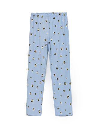 Açık Mavi Baskılı