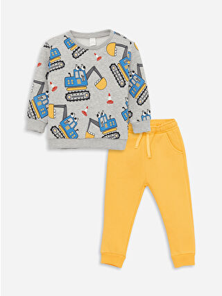Grey Melange Printed