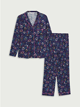 لون كحلي فاتح مطبوع