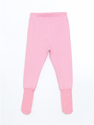 LC Waikiki Pembe Beli Lastikli Baskılı Kız Bebek Pijama Alt