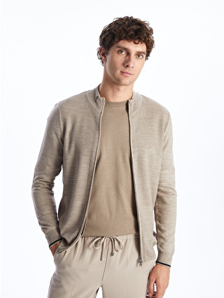 LCWAIKIKI Classic Regular Fit Funnel Neck Men's Knit Cardigan