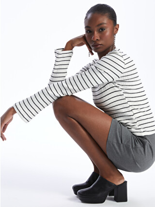 LCW Vision Crew Neck Striped Long Sleeve Women's T-Shirt