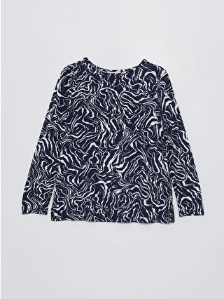 لون كحلي ساطع مطبوع