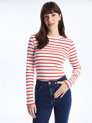 LCW EVERYDAY Crew Neck Striped Long Sleeve Women's T-shirt