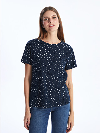 LCW EVERYDAY Crew Neck Polka Dot Short Sleeve Women's T-Shirt