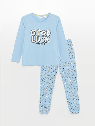 لون أزرق فاتح مطبوع