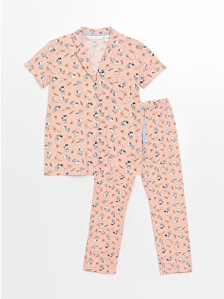 لون خوخي مطبوع