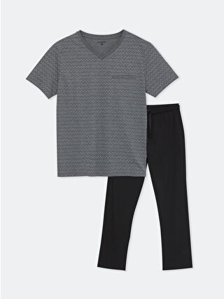 Dark Grey Printed