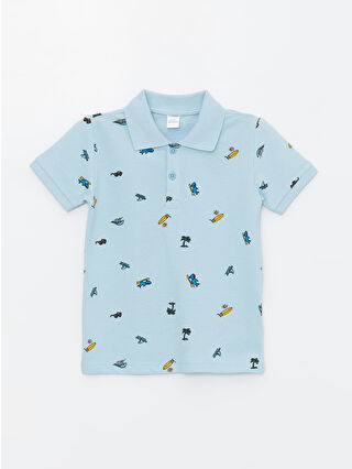 Açık Mavi Baskılı