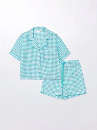 Aqua Green Checked