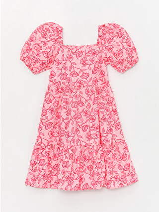 LCW Kids Square Collar Floral Short Sleeve Girls' Dress - S4CT83Z4-LSZ - LC  Waikiki