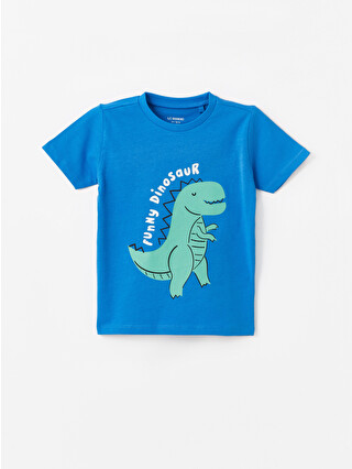 LCW Kids Mavi Dinozor Baskılı Erkek Çocuk Tişört - S4CY57Z1-GZT | LCW