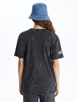 よよよ LCW Comfort Yeşil Bisiklet Yaka Tişört Elbise - S5OS76Z8-ZKX | LCW