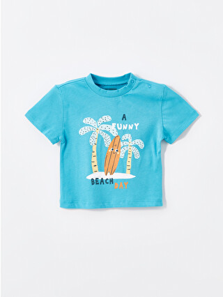 LCW baby Crew Neck Printed Baby Boys T-shirt 2 Pack - S4DQ97Z1-GGW