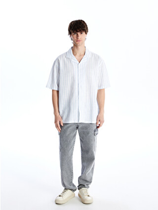 XSIDE Regular Fit Short Sleeve Striped Poplin Men's Shirt