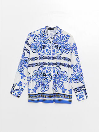 لون أزرق باهت مطبوع