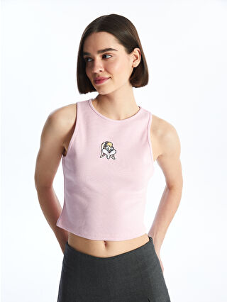 XSIDE Crew Neck Lola Bunny Embroidered Women's Crop Tank Top