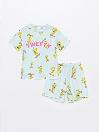 Pale Aqua Blue Printed