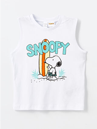LCW Kids Bisiklet Yaka Snoopy Baskılı Erkek Bebek Atlet ve Deniz