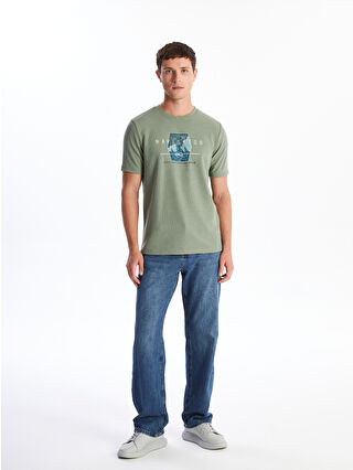 SOUTHBLUE Crew Neck Short Sleeve Printed Men's Structured T