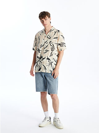 XSIDE Regular Fit Short Sleeve Patterned Viscose Men's Shirt