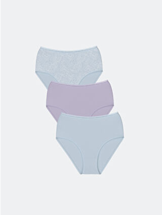 Açık Mavi Baskılı