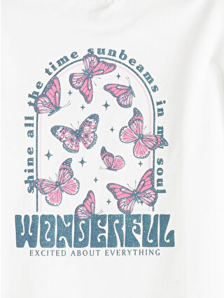 LCW Kids Crew Neck Printed Short Sleeve Girls' T-Shirt - S4I635Z4