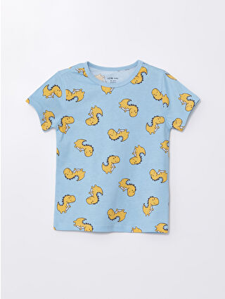 Açık Mavi Baskılı