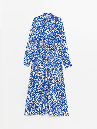 لون أزرق متوسط مطبوع