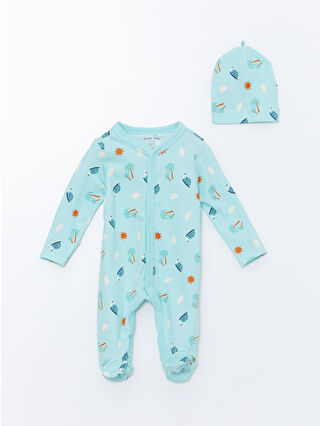 Pastel Mavi Baskılı