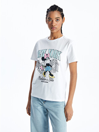 XSIDE Crew Neck Minnie Mouse Printed Short Sleeve Women's T-shirt
