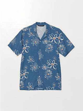 لون أزرق باهت مطبوع